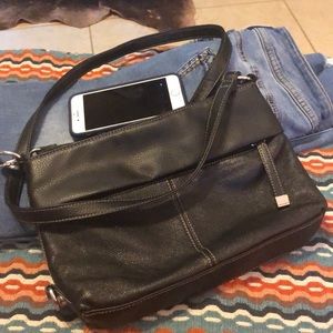 Tignanello black leather cross body